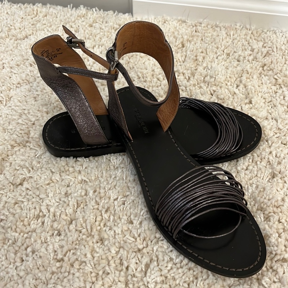 Coach silver sandals, worn once. - Picture 3 of 5